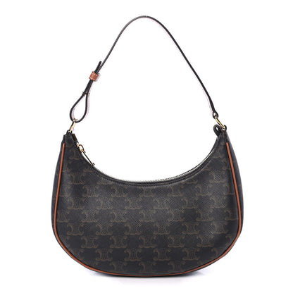 Celine Triomphe Canvas Calfskin Ava Shoulder Bag Tan 1 of 4