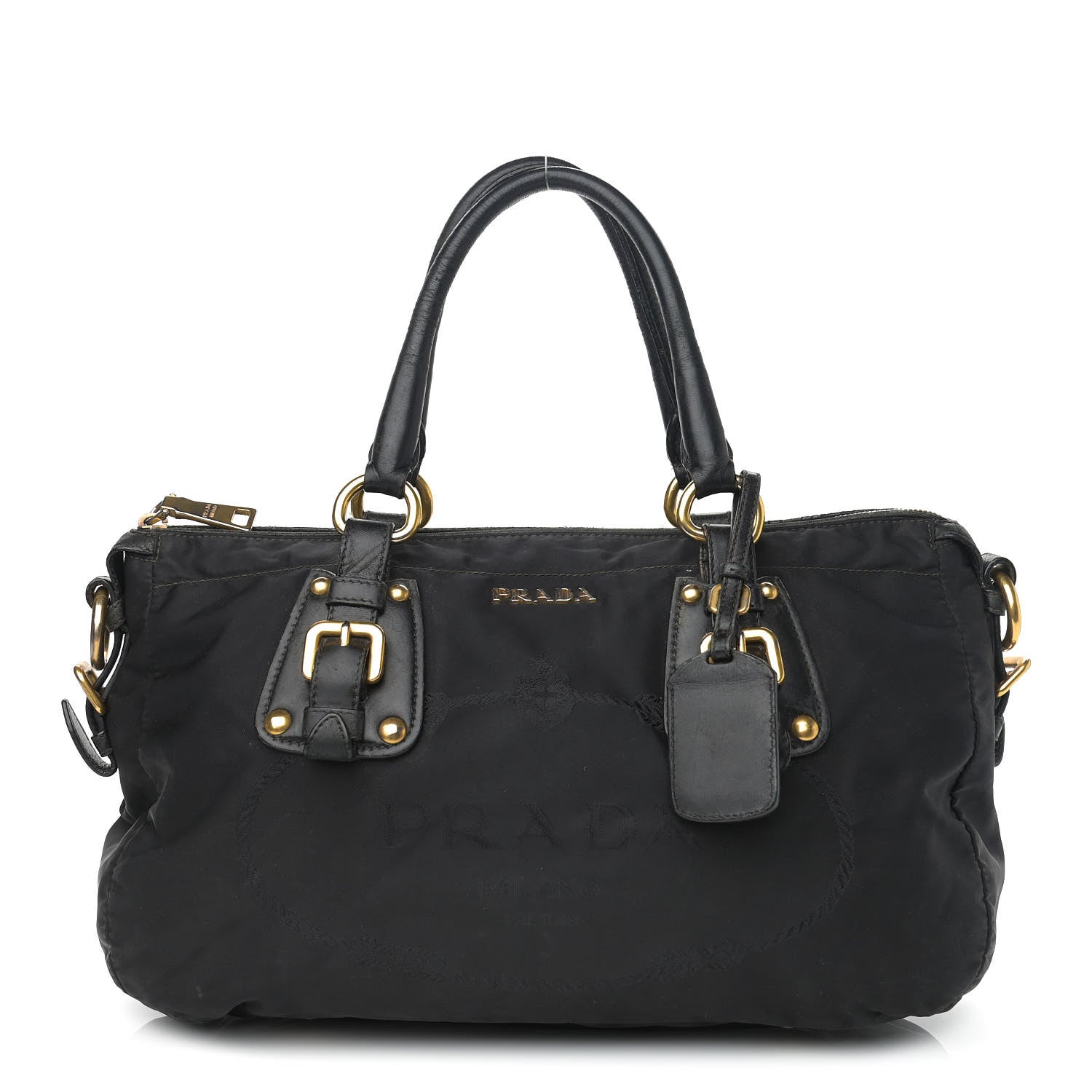 Prada Tessuto Nylon Jacquard Logo Tote Black 1 of 13