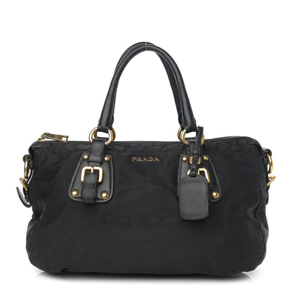 Prada Tessuto Nylon Jacquard Logo Tote Black 1 of 13