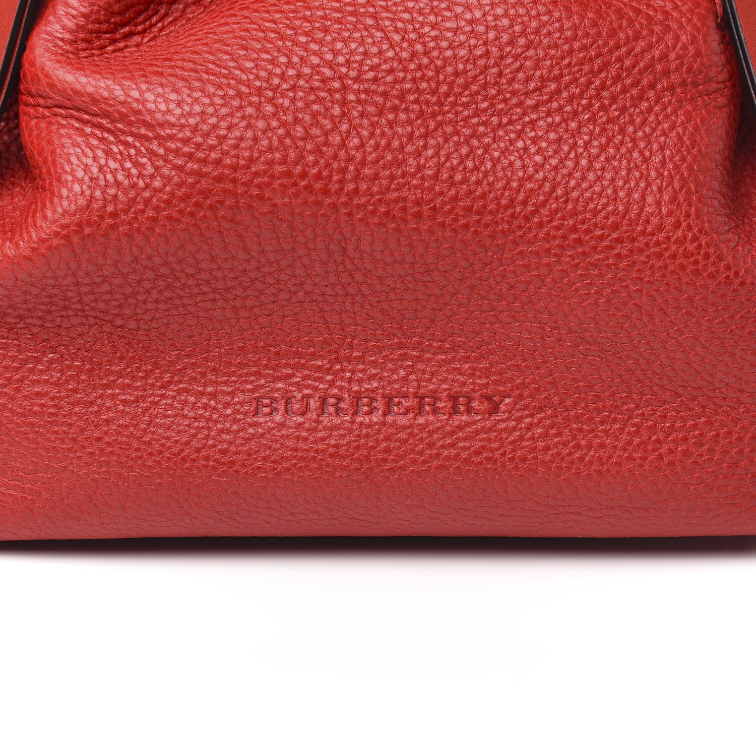 Burberry Grainy Calfskin House Check Small Maidstone Red 11 of 11