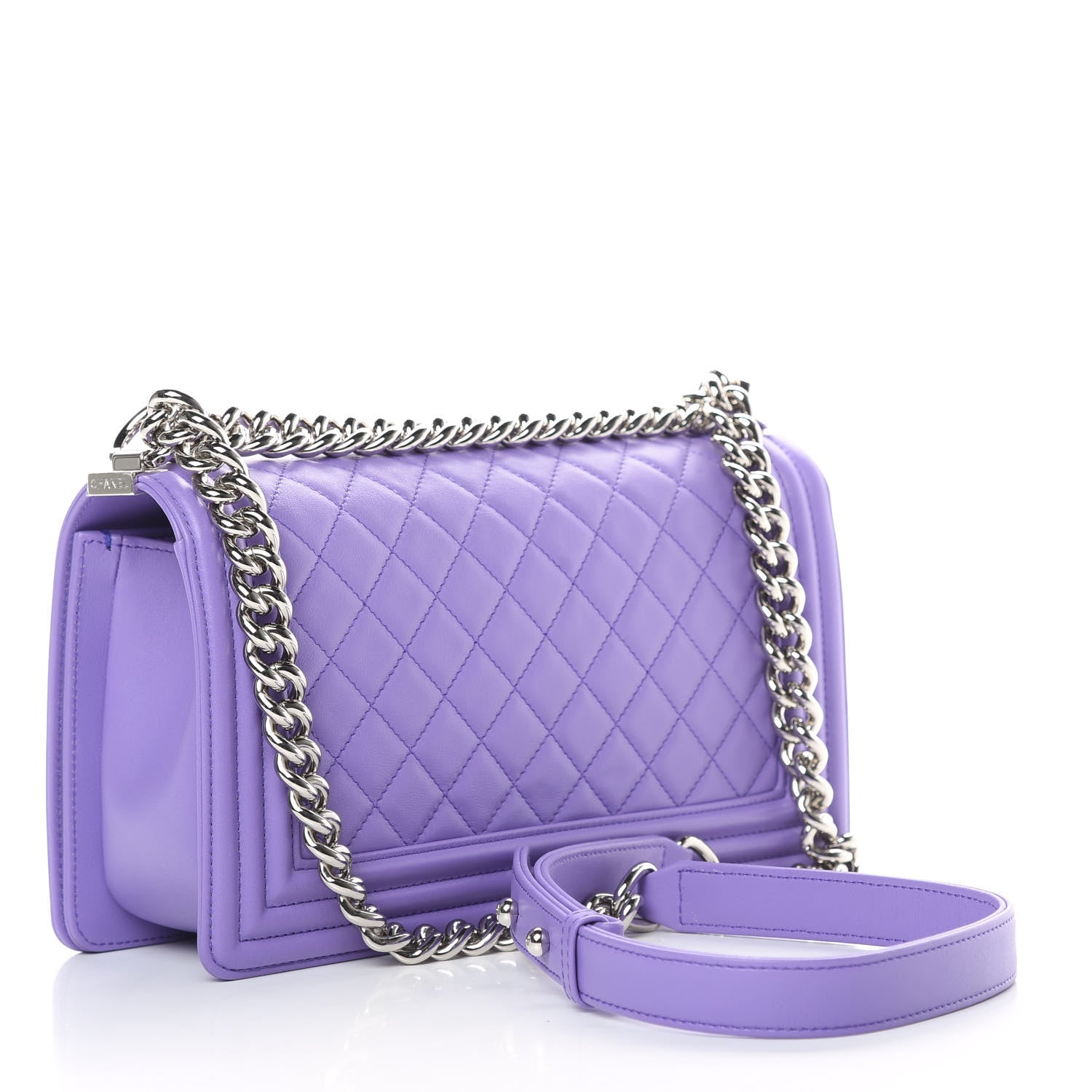 Chanel Calfskin Quilted Medium Boy Flap Purple 3 of 12