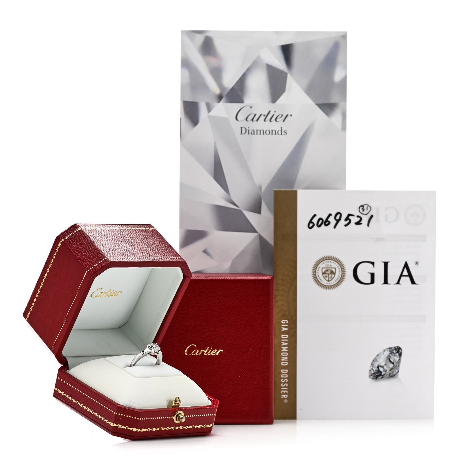 Cartier Platinum Diamond .23ct Ballerine Solitaire Engagement Ring 46 3.75 7 of 7