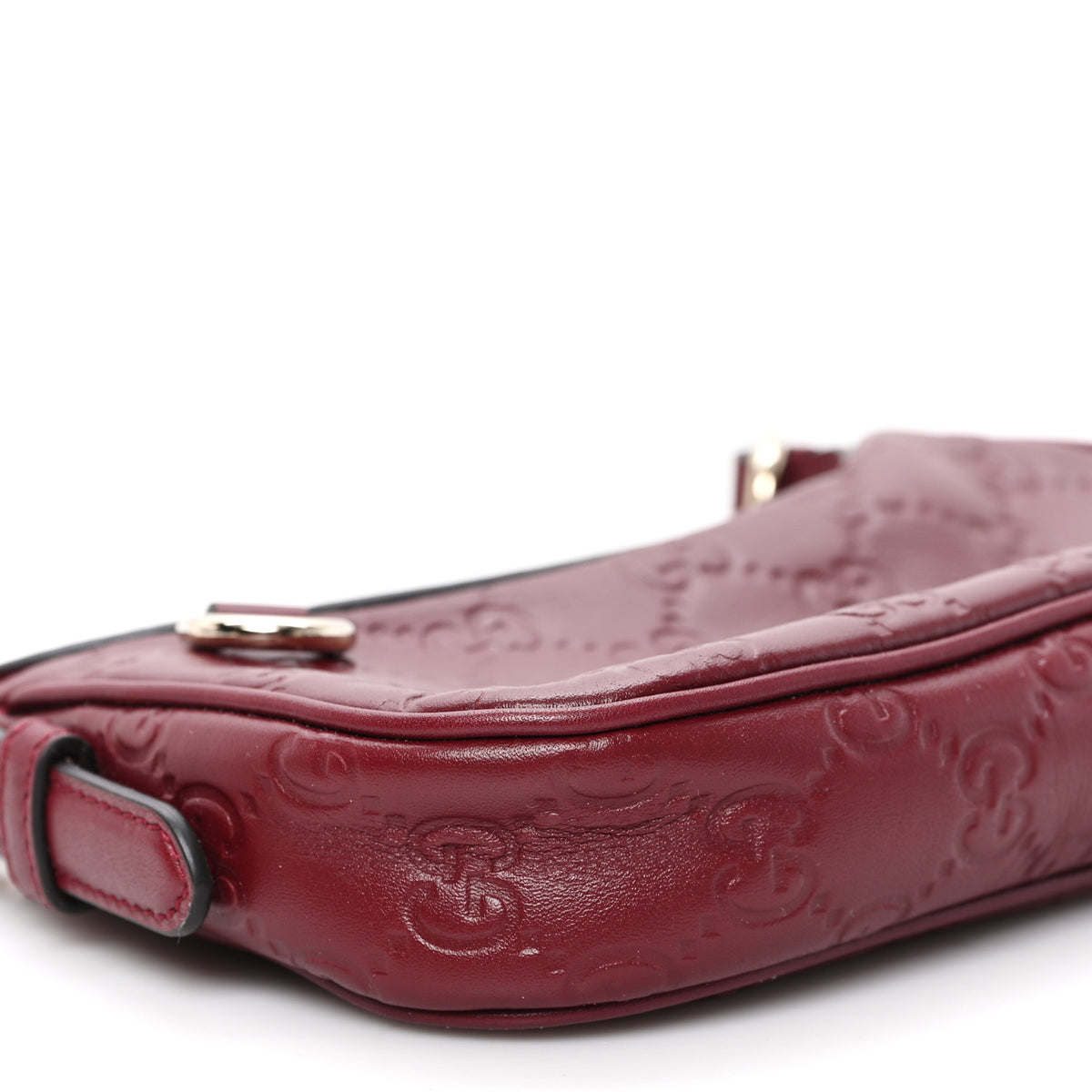 GG Calfskin Embossed Emblem Mini Shoulder Bag Rosso Ancora