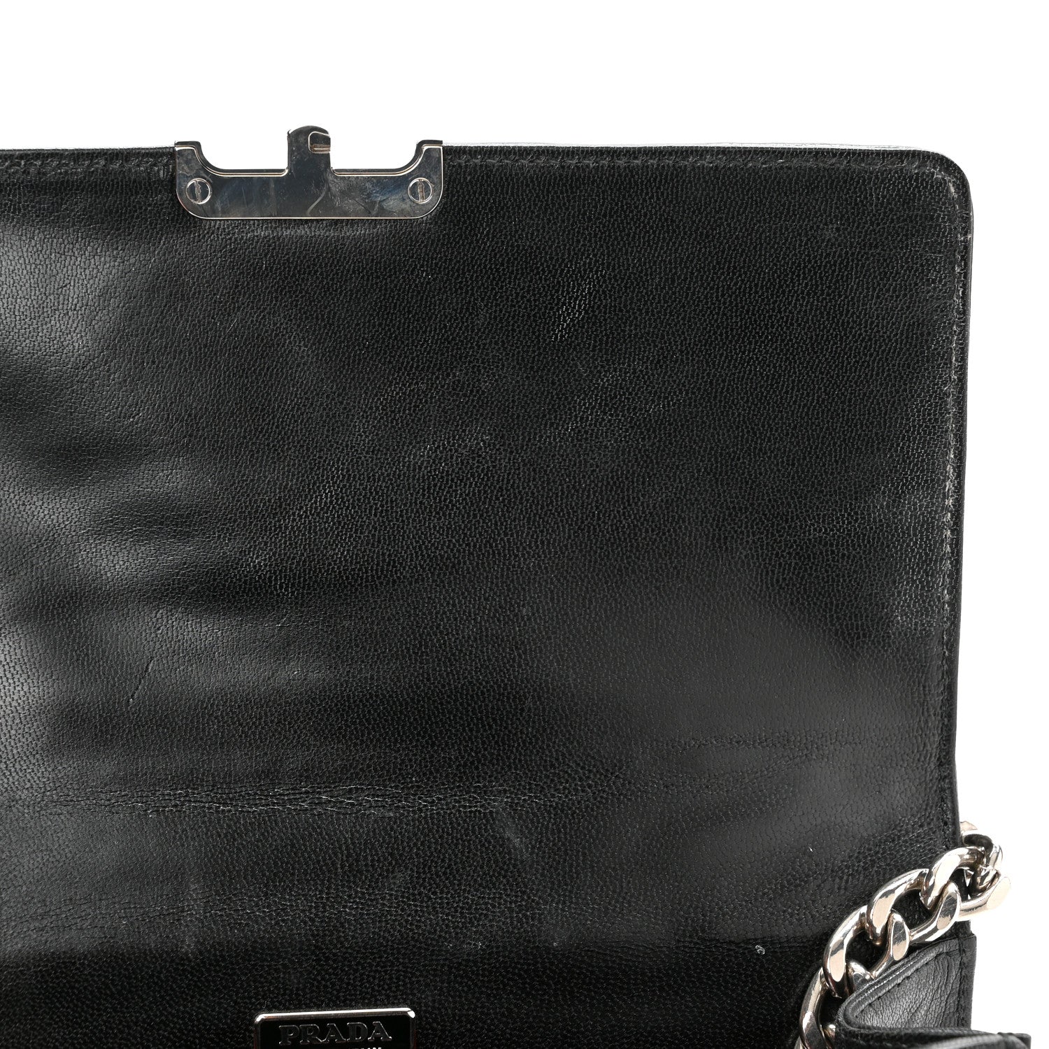 Prada Madras Woven Shoulder Bag Black Fuoco White 10 of 10