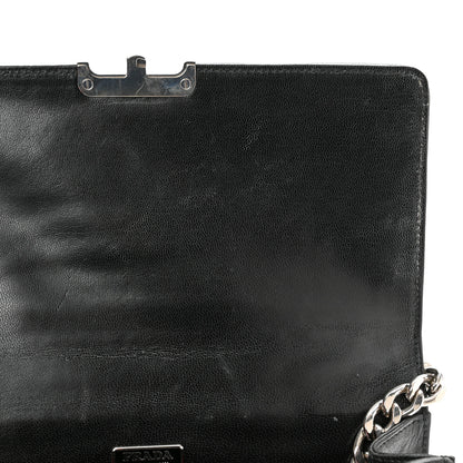 Prada Madras Woven Shoulder Bag Black Fuoco White 10 of 10