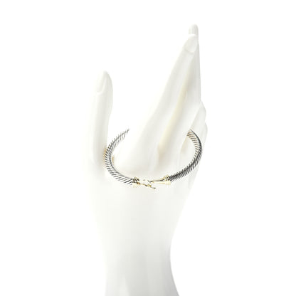 David Yurman Sterling Silver 14K Yellow Gold 5mm Cable Classic Buckle Bracelet 2 of 4