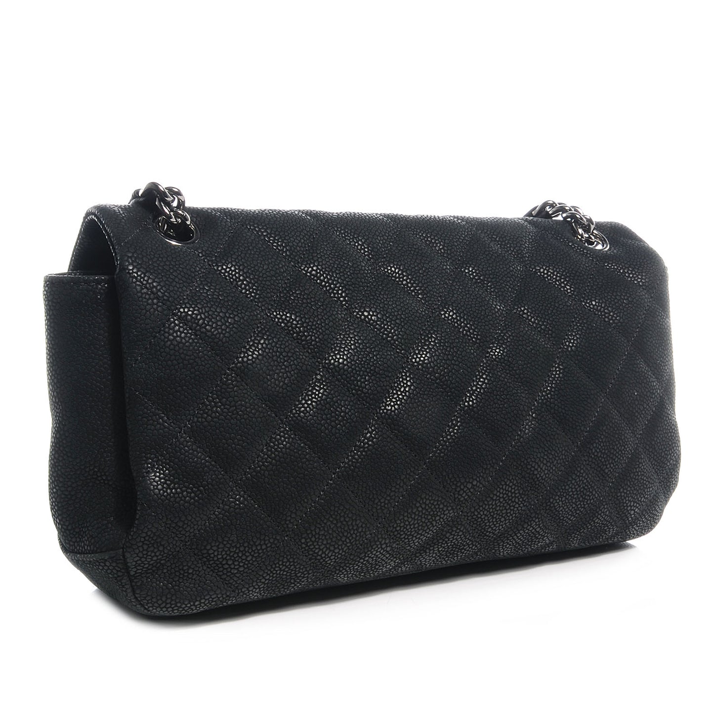Iridescent Caviar Small Lady Pearly Flap Black