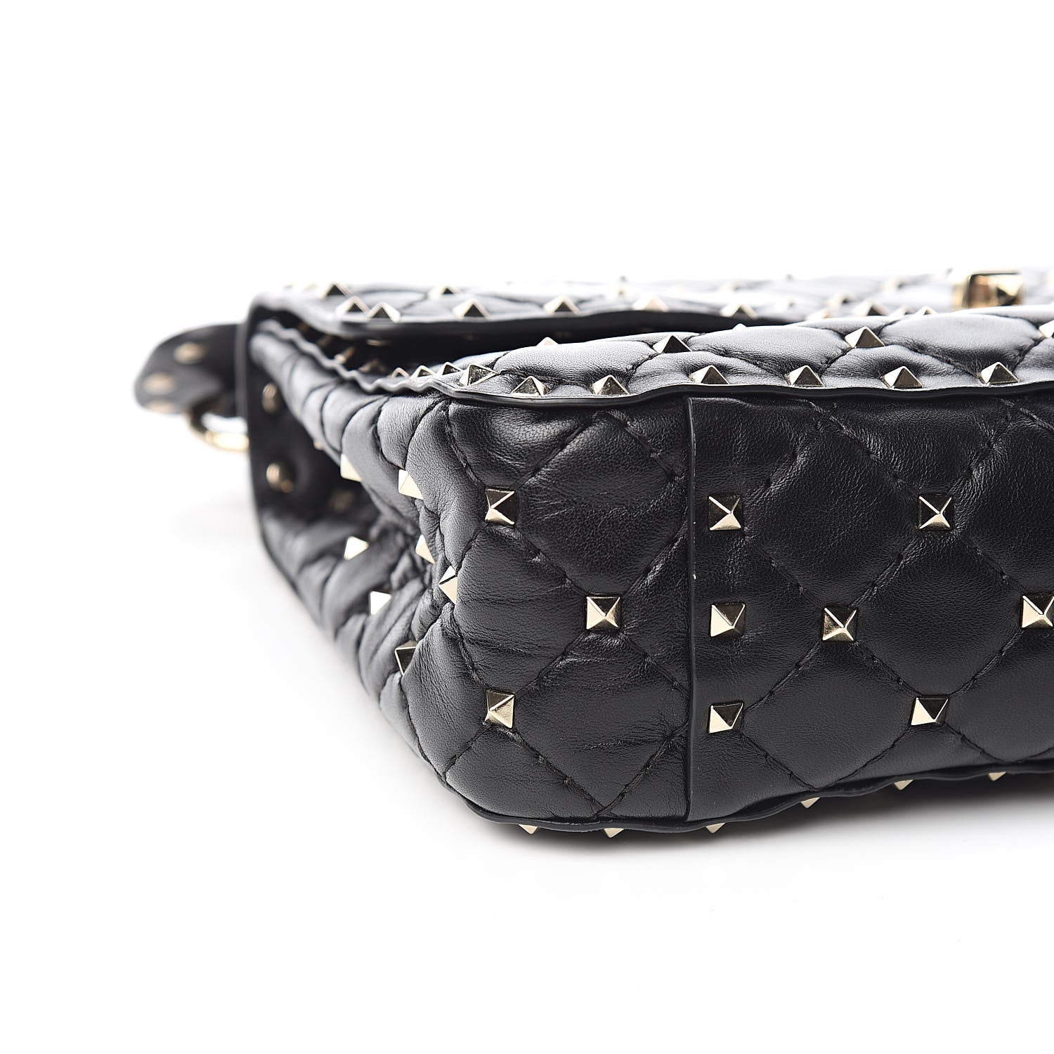 Valentino Garavani Lambskin Medium Rockstud Spike Shoulder Bag Black 9 of 11