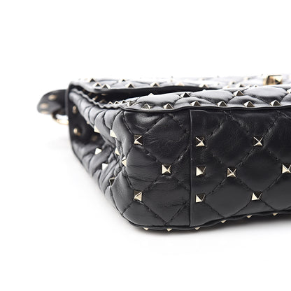 Valentino Garavani Lambskin Medium Rockstud Spike Shoulder Bag Black 9 of 11