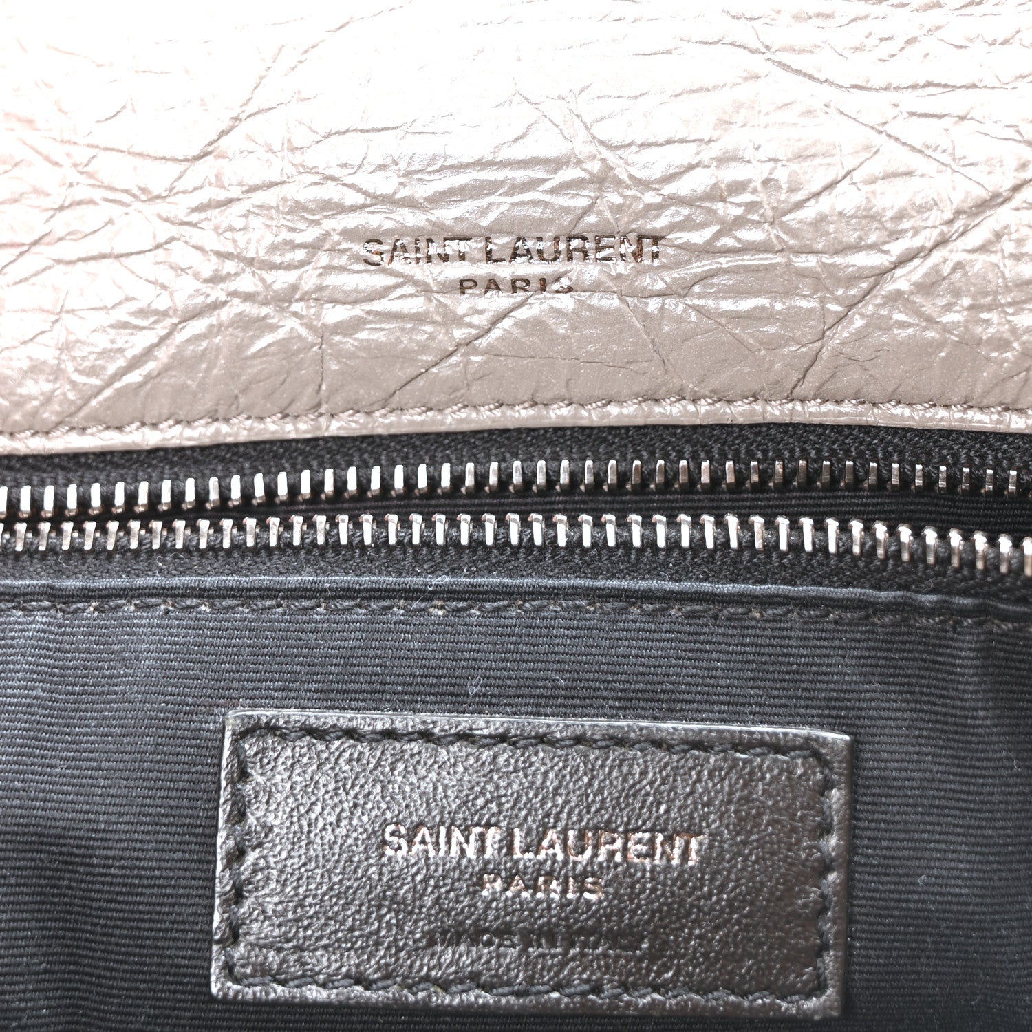 Saint Laurent Crinkled Calfskin Matelasse Monogram Large Niki Chain Satchel Fog 7 of 11