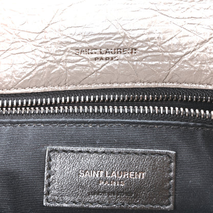 Saint Laurent Crinkled Calfskin Matelasse Monogram Large Niki Chain Satchel Fog 7 of 11