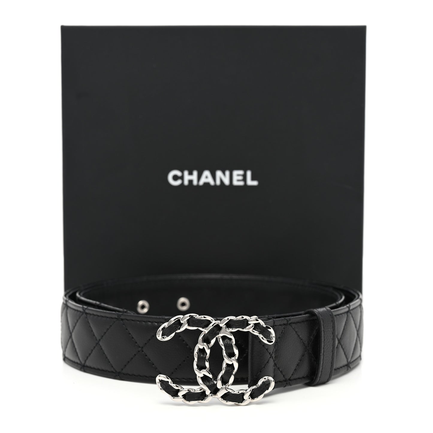 Caviar Quilted CC Chain Belt 80 32 Black