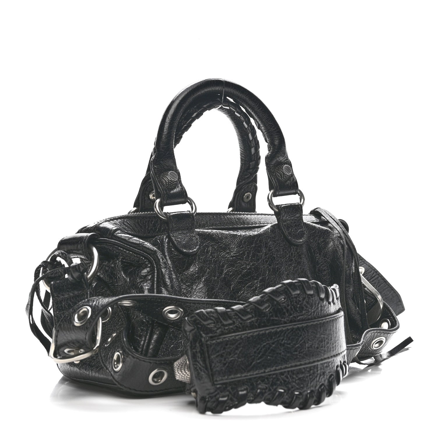 Balenciaga Agneau Arena Mini Le Cagole Duffle Crossbody Bag Black 4 of 14