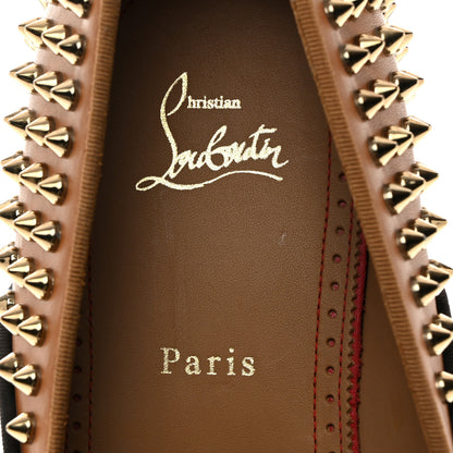 Christian Louboutin Calfskin Canvas Leopard Print Spikes Mens Intern Flat Loafers 45.5 Leopard Tan 6 of 7