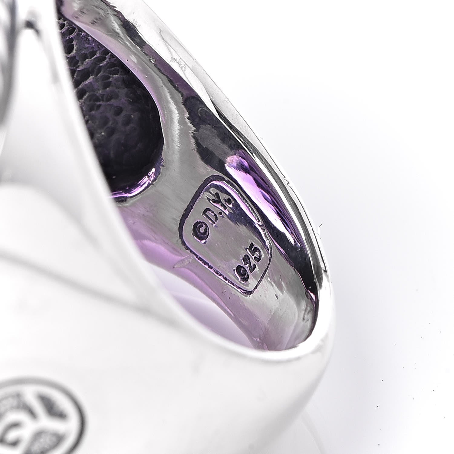 David Yurman Sterling Silver Amethyst 20mm Albion Statement Ring 52 6 5 of 5