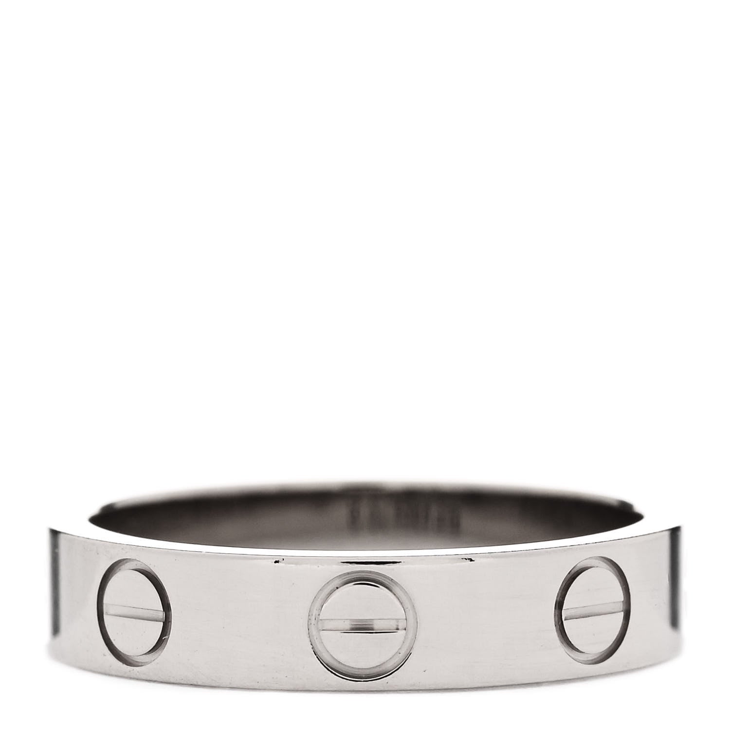 Cartier 18K White Gold 3.5mm LOVE Wedding Band Ring 47 4 3 of 4