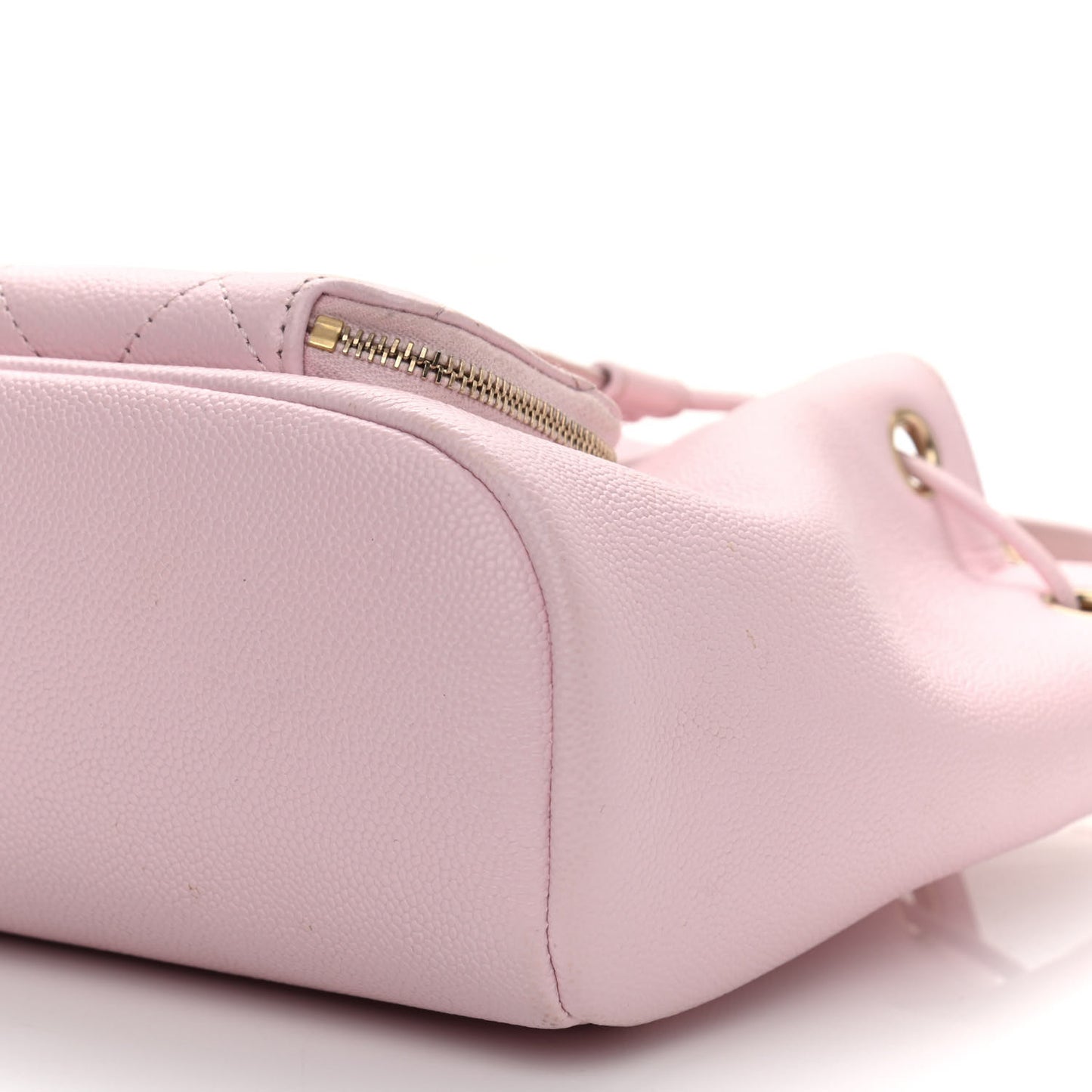 Caviar Quilted CC Pocket Bucket Bag Light Pink
