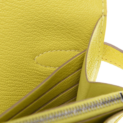 Hermes Chevre Mysore Kelly Longue Wallet Lime 12 of 16