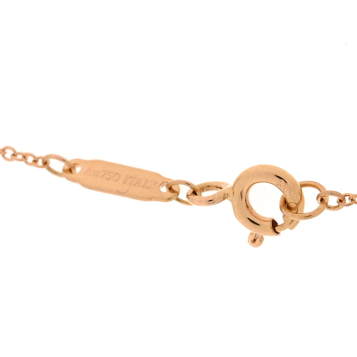 Tiffany 18K Rose Gold Diamond T Baguette Pave Pendant Necklace 4 of 6
