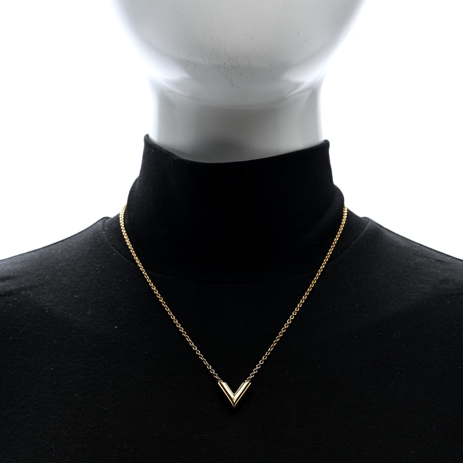 Louis Vuitton Brass Essential V Necklace Gold 2 of 4