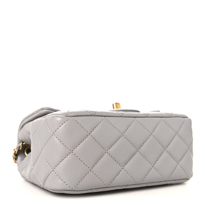 Chanel Lambskin Quilted Mini Pearl Crush Flap Light Grey 4 of 12