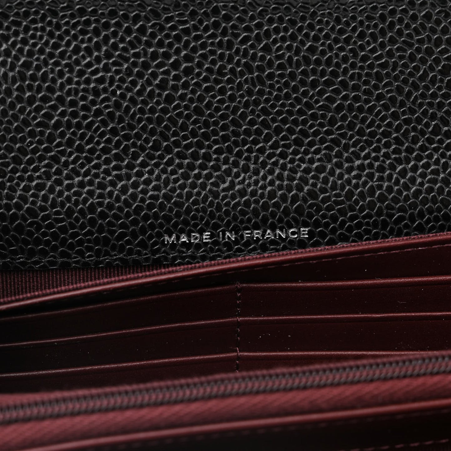 Caviar Quilted Large Gusset Flap Wallet Black