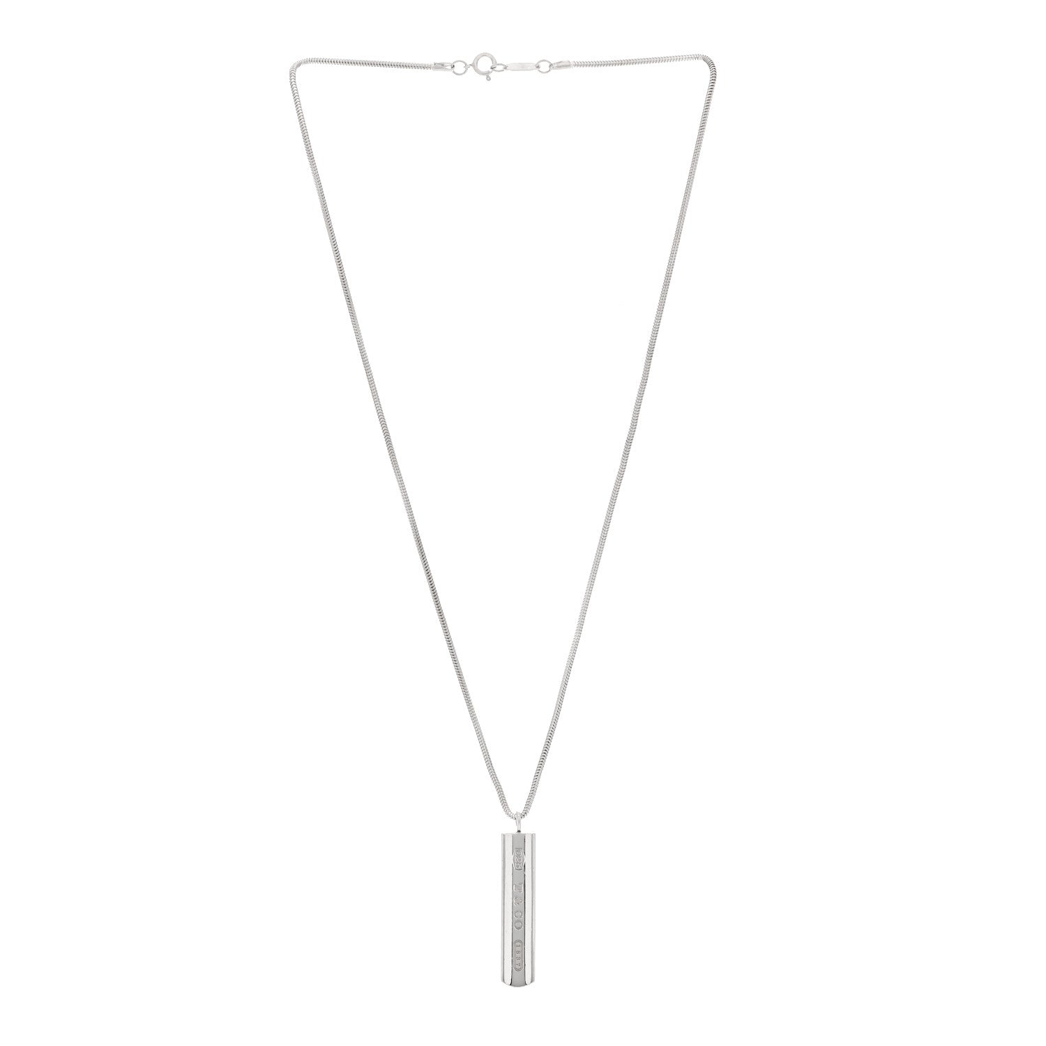 Tiffany Sterling Silver 1837 Bar Pendant Necklace 3 of 7