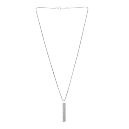 Tiffany Sterling Silver 1837 Bar Pendant Necklace 3 of 7