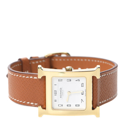 Hermes Stainless Steel Epsom 26mm Heure H Hour Quartz Watch Gold 2 of 5