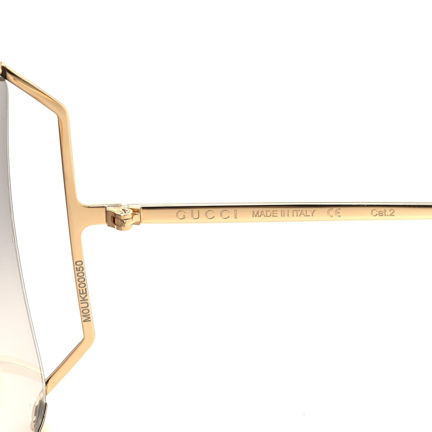 Oversized Round Sunglasses GG0252S Gold Brown