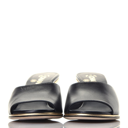 Chanel Lambskin Lucite CC Wedge Mules 36 Black 2 of 9