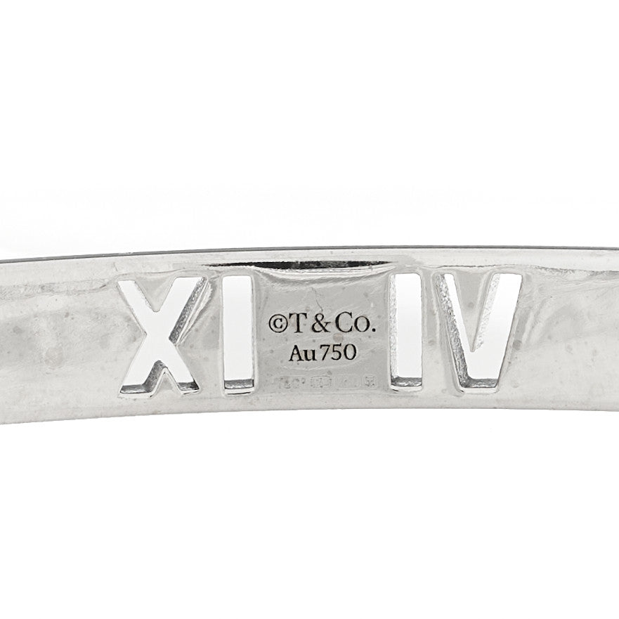 Tiffany 18K White Gold Diamond Atlas Pierced Hinged Bangle Bracelet 3 of 4