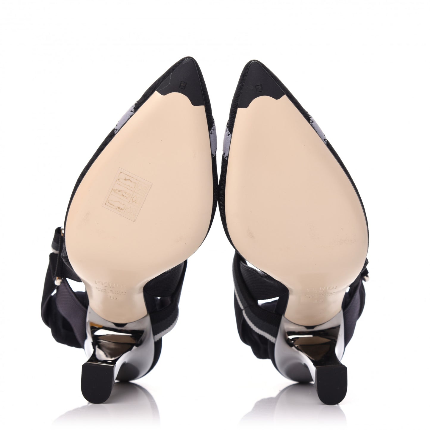 Technical Mesh Colibri 85mm Slingback Pumps 36 Black Asfalto