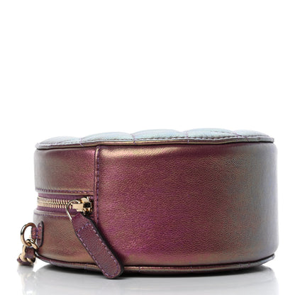 Chanel Iridescent Lambskin Quilted Round Clutch With Chain Purple 3 of 4