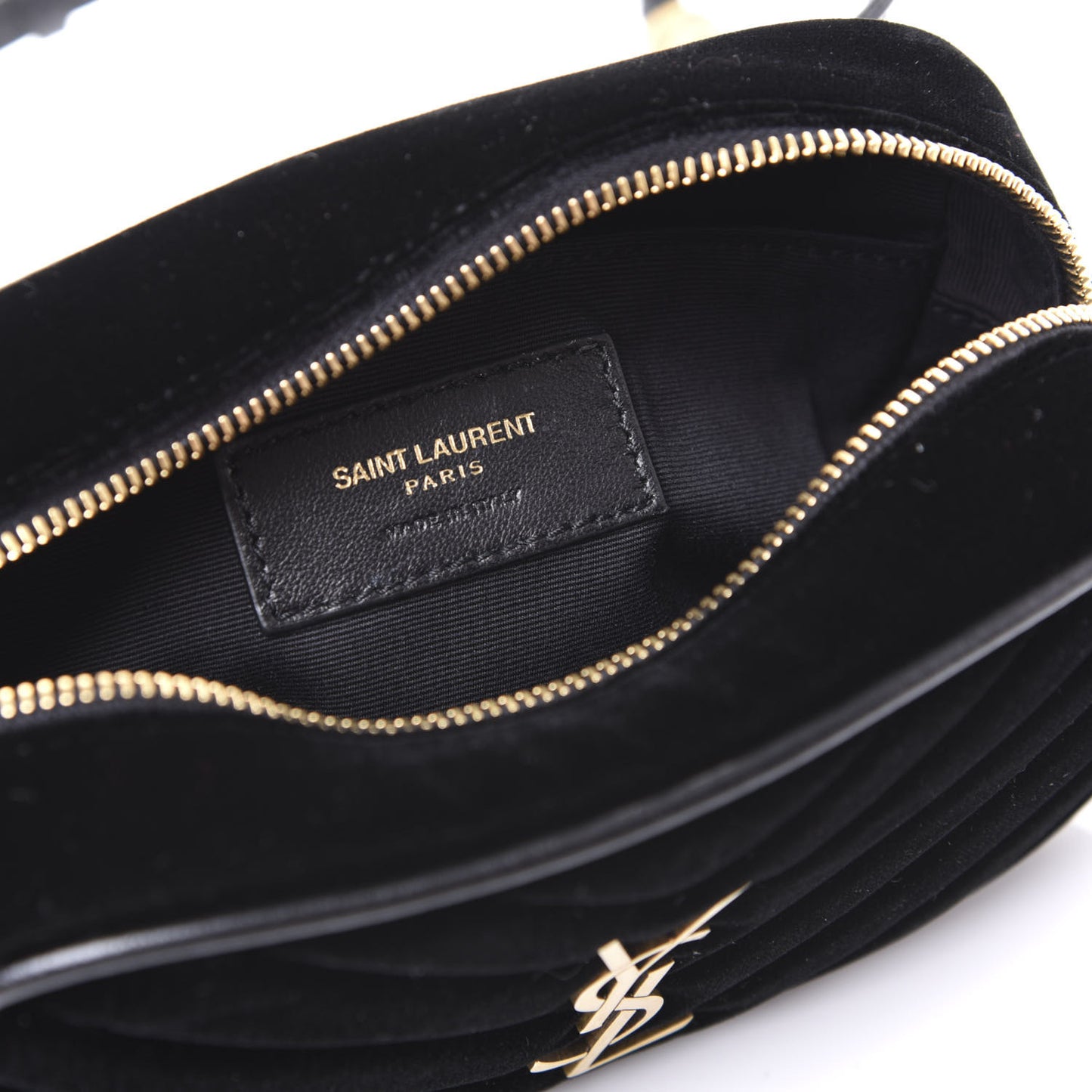 Velour Matelasse Monogram Lou Belt Bag Black