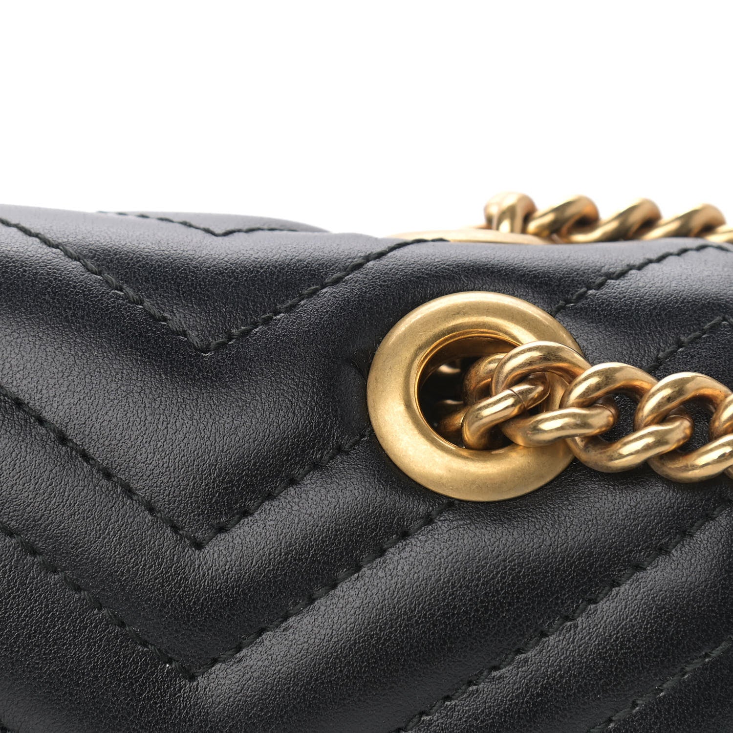 Gucci Calfskin Matelasse Small GG Marmont Shoulder Bag Black 10 of 10