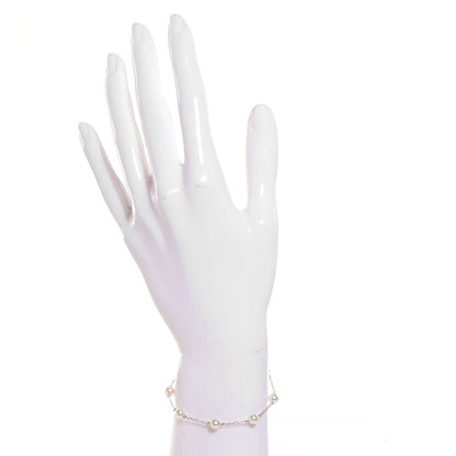 Mikimoto 18K White Gold 5mm Akoya Pearl Station Bracelet 2 of 4