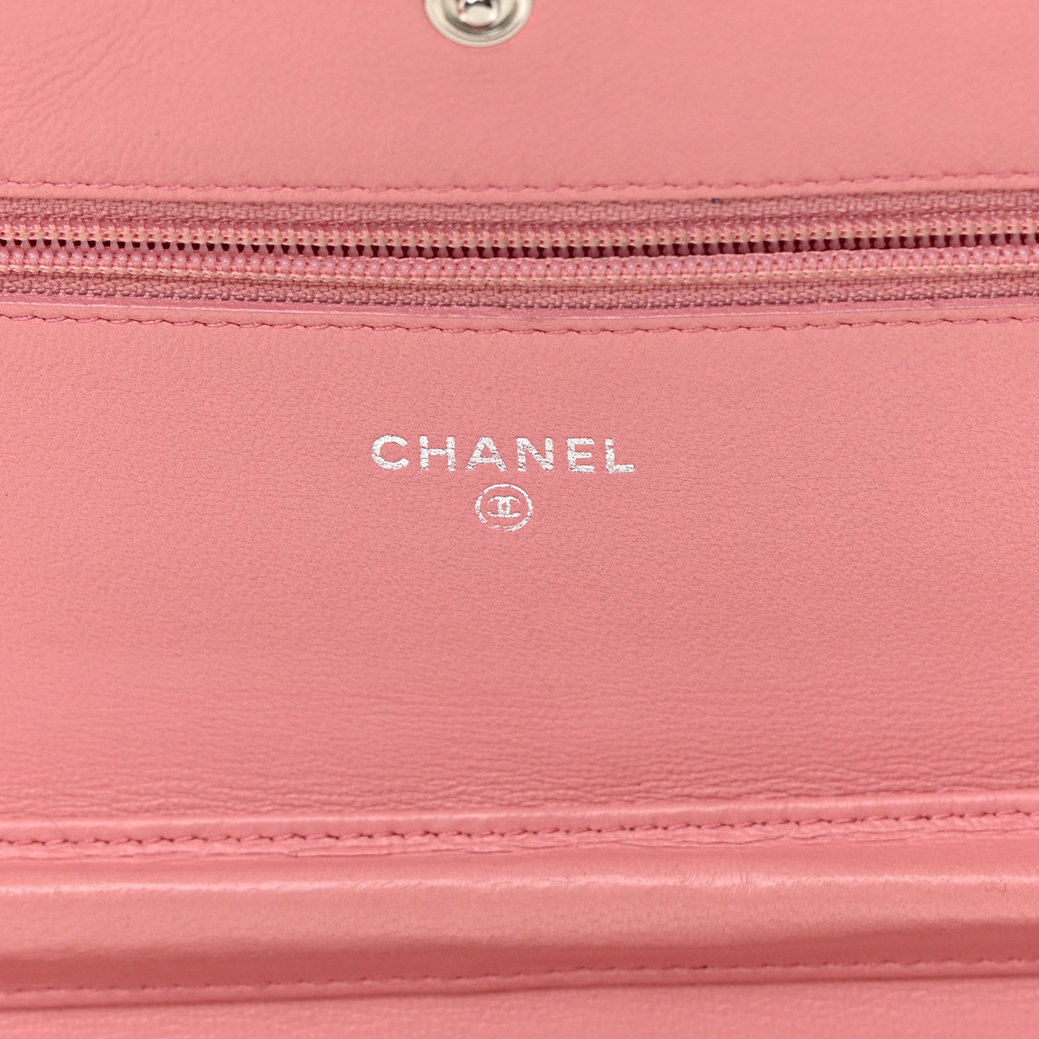 Chanel Lambskin Camellia Embossed Wallet On Chain WOC Pink 6 of 18