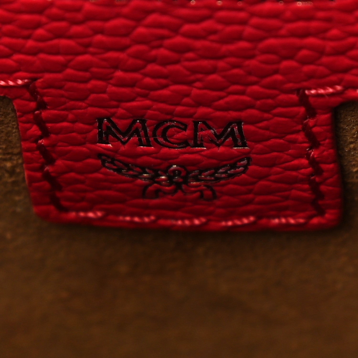 MCM Calfskin Studded X-Mini Patricia Crossbody Chinese Red 6 of 8