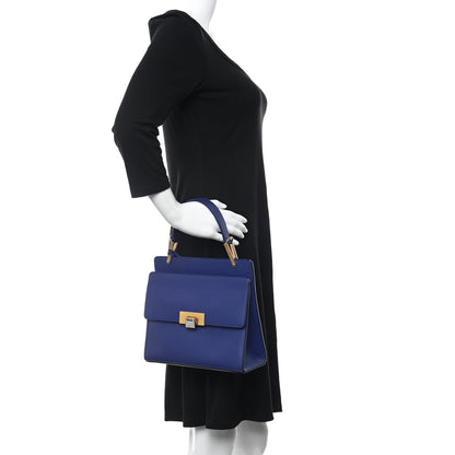 Balenciaga Smooth Calfskin Le Dix S Cartable Shoulder Bag Bleu Mineral 2 of 10