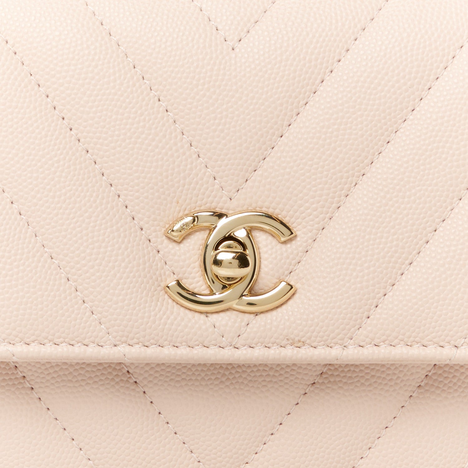 Chanel Caviar Lizard Embossed Chevron Quilted Mini Coco Handle Flap Light Pink 9 of 12