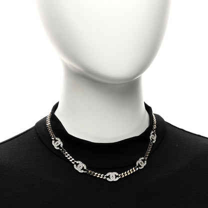 Chanel Crystal Chain CC Necklace Gold Silver 2 of 5