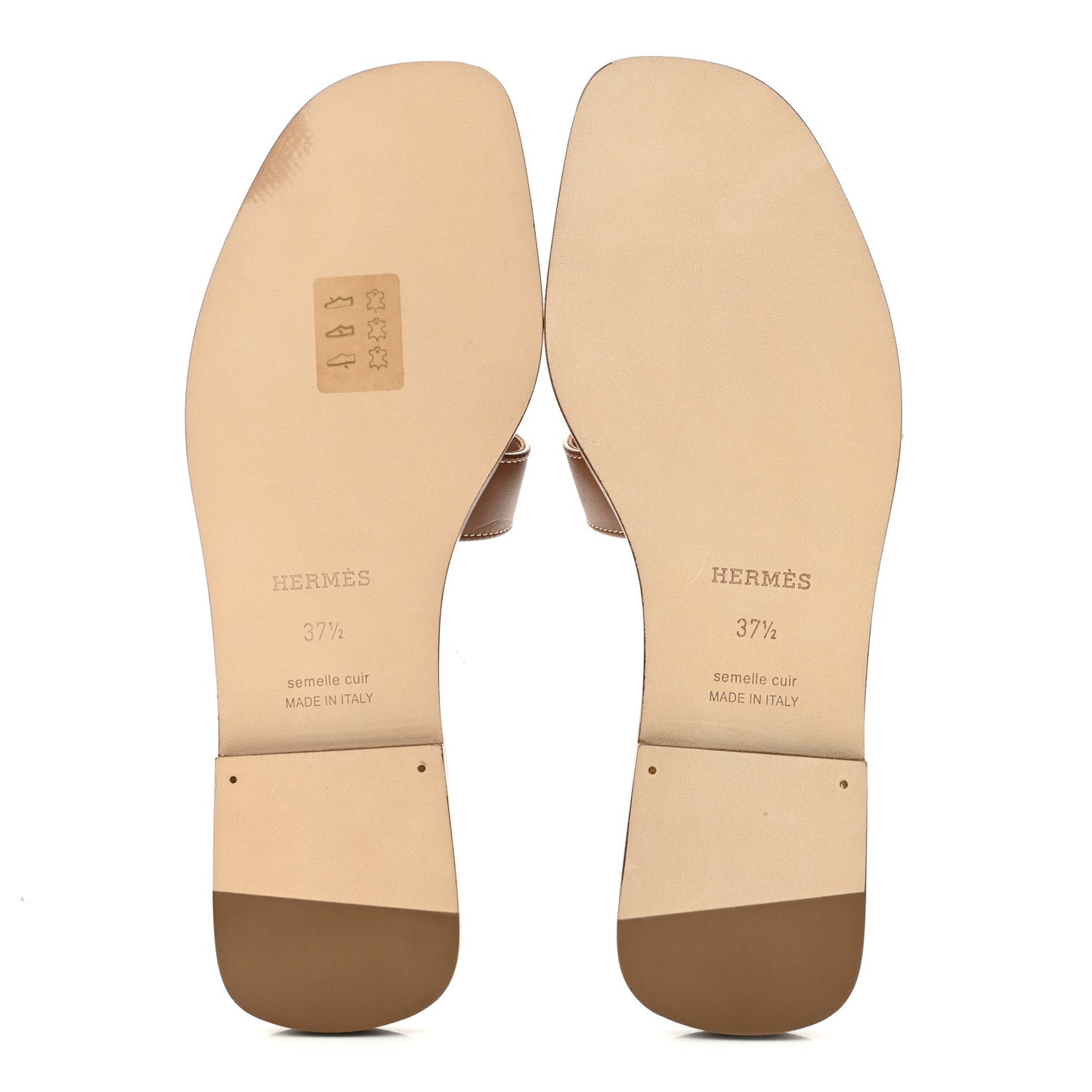 Box Calfskin Oran Sandals 37.5 Gold