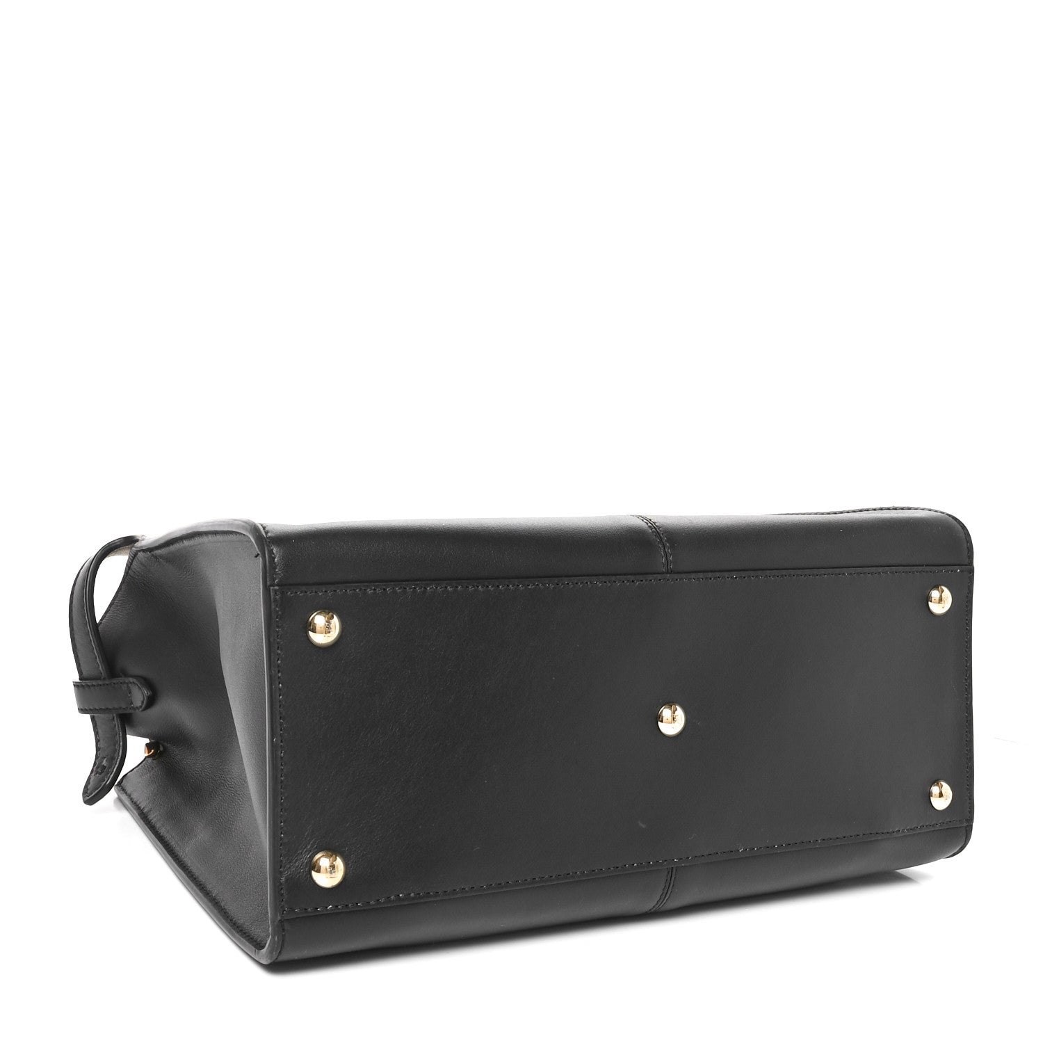 Fendi Vitello Seta Glazed Fabric FF 1974 Medium Peekaboo X-Lite Black Mogano Panna 4 of 9