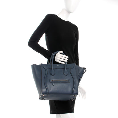 Celine Drummed Calfskin Mini Luggage Orage 2 of 12