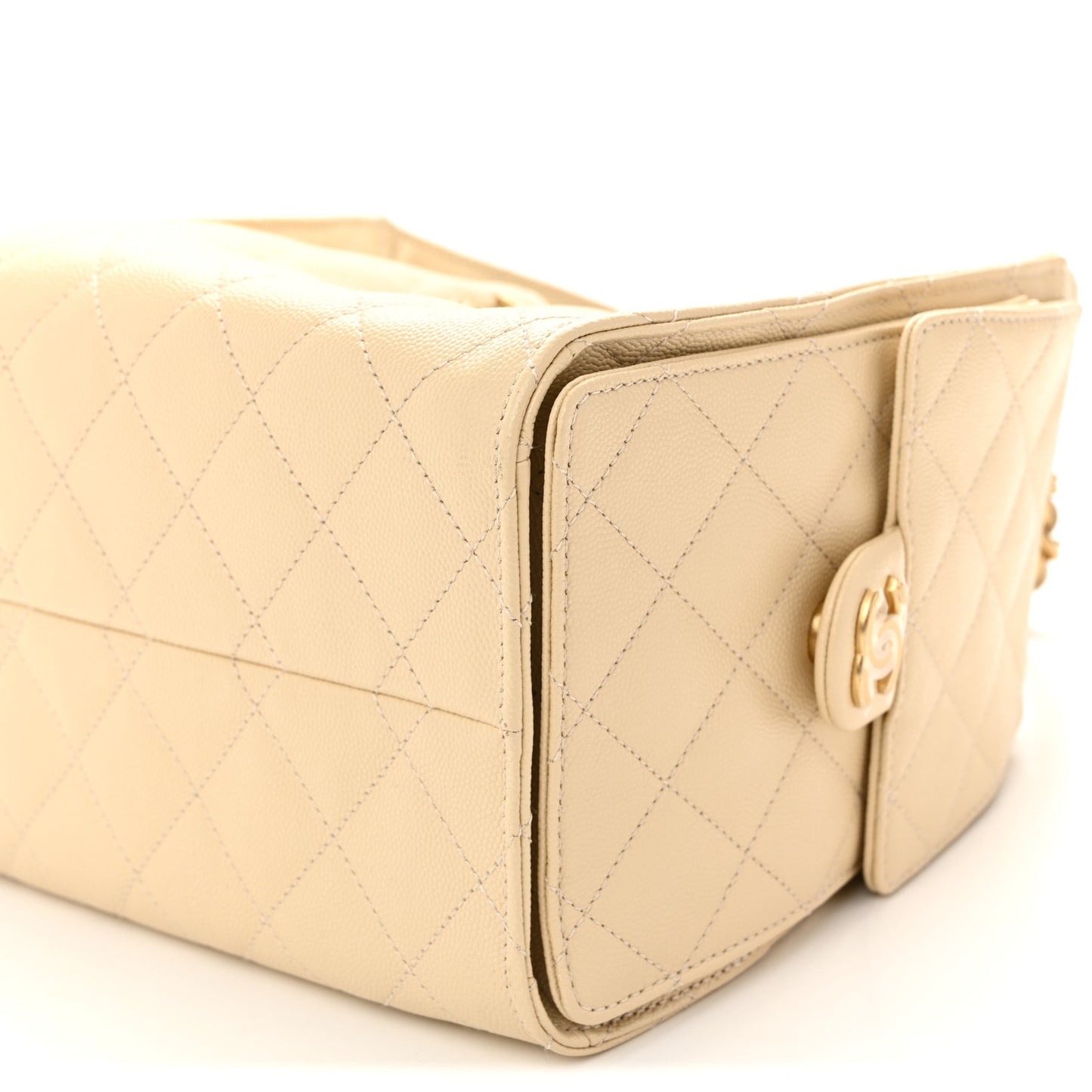 Caviar Quilted Small Chanel 25 Handbag Beige