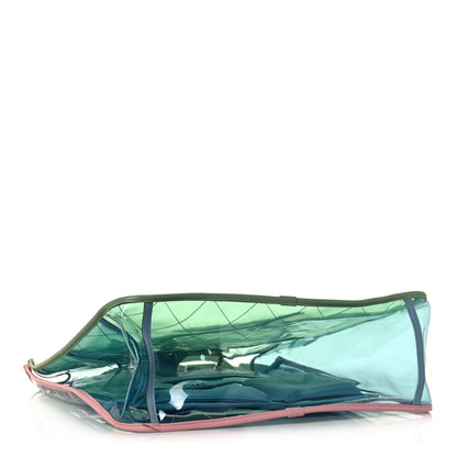 Chanel Lambskin PVC Quilted Large Coco Splash Shopping Bag Blue Green 4 of 11