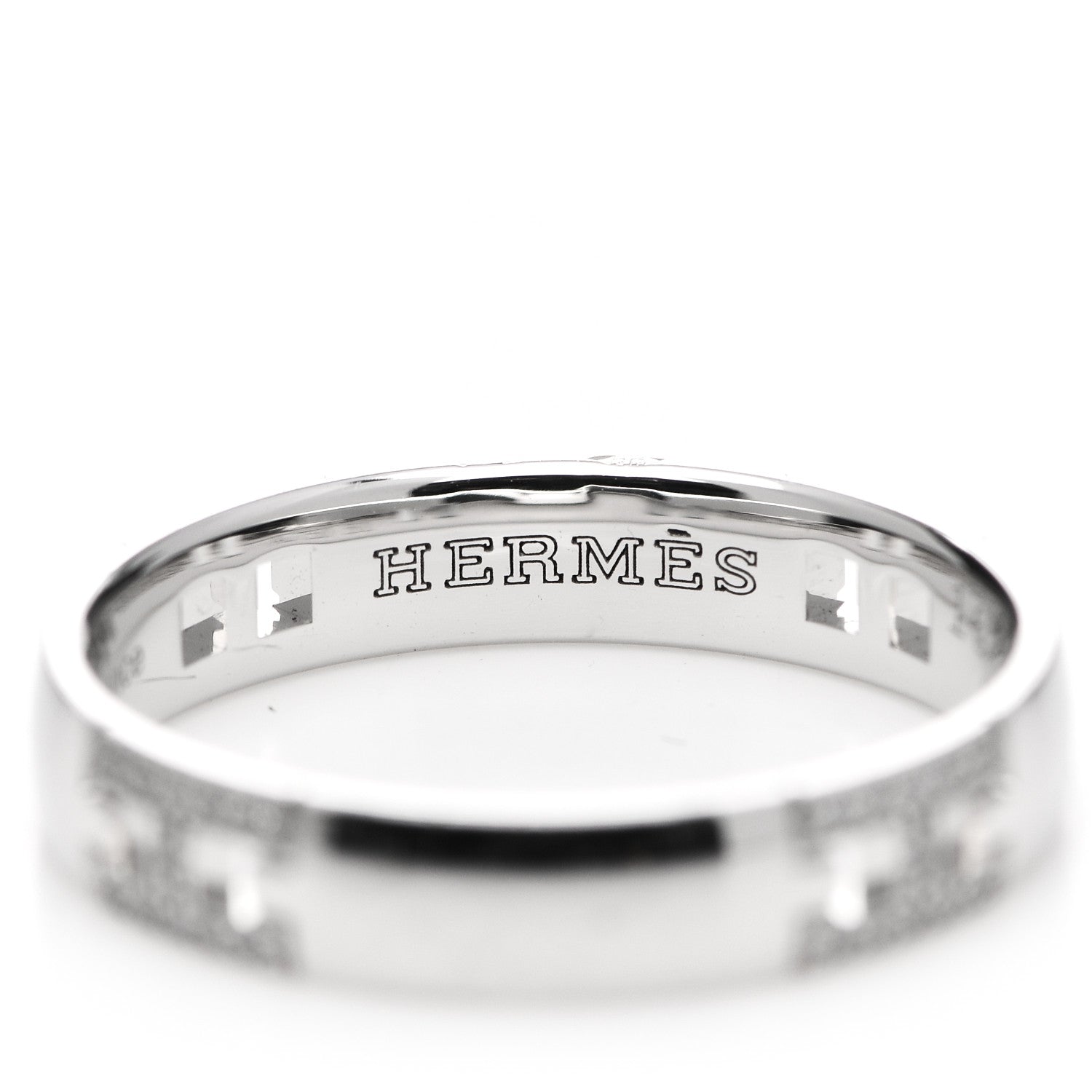 Hermes 18K White Gold Diamond Ever Herakles Four-Station Wedding Band Ring 51 5.75 4 of 7