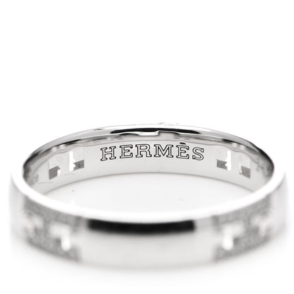 Hermes 18K White Gold Diamond Ever Herakles Four-Station Wedding Band Ring 51 5.75 4 of 7