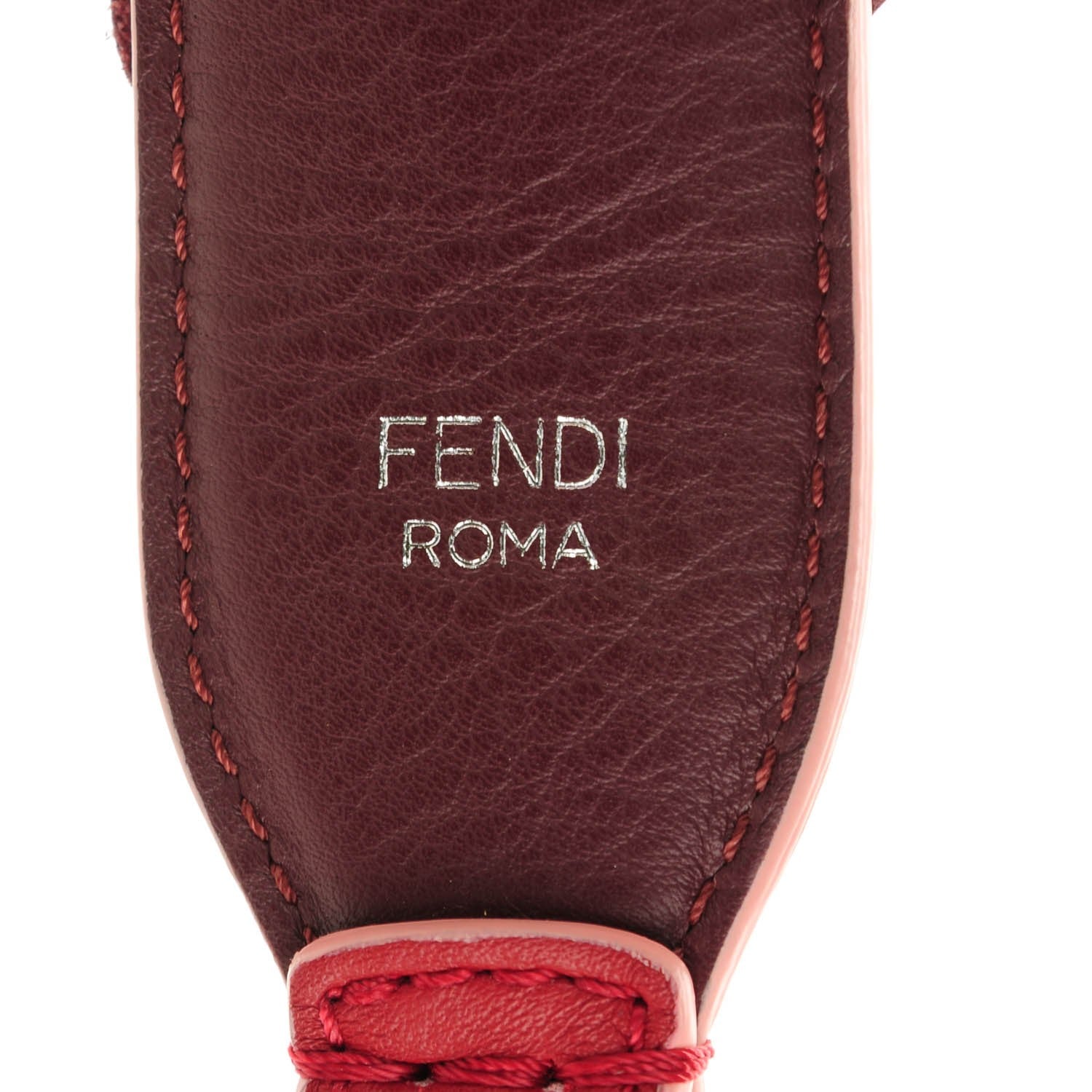 Fendi Vitello Dolce Flowerland Studded Strap You Ribes Bordeaux 4 of 4